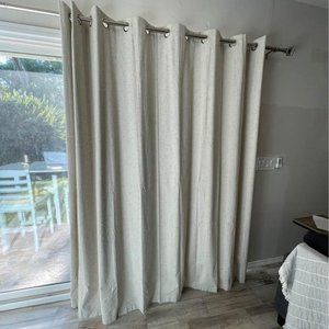 Full Length Window/Glass Door Blackout Curtains - Beige/Sand Color - No Damage